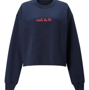 2/$12 Miss Selfridge | navy cropped sweatshirt